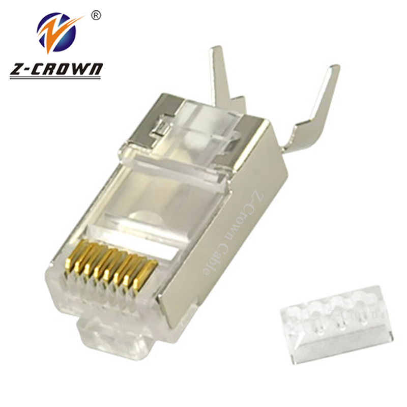 Cat7 Shield Plug with cable guide RJ45 computer Connector pl