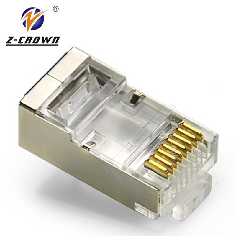 Shielded Modular Plugs Cat5e Cat6 Gold Plated RJ45 Connector